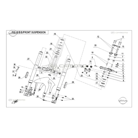 CFMoto 700CLX Sport (CF700-2A) Gidon Bağlantı Kelepçesi