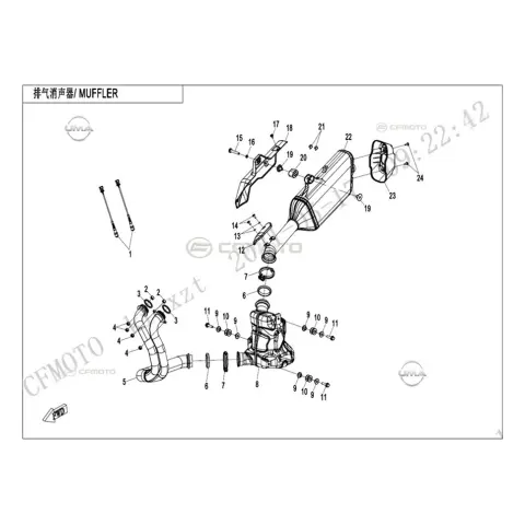 CFMoto 800MT Touring - E5 Egzoz Arka