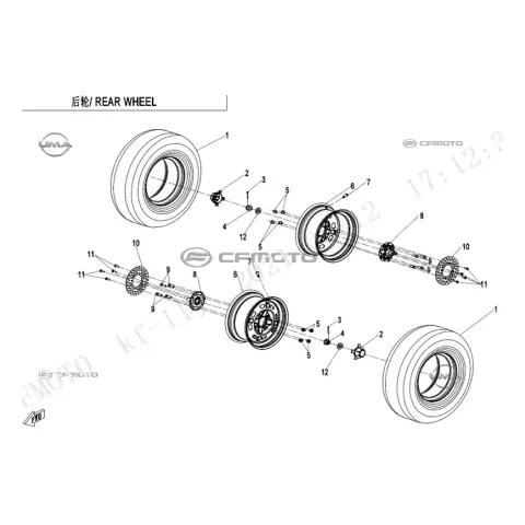 CFMoto Uforce 600 (T1B) Dış Lastik (25X10-12) (Tubeless) – 2. fotoğraf