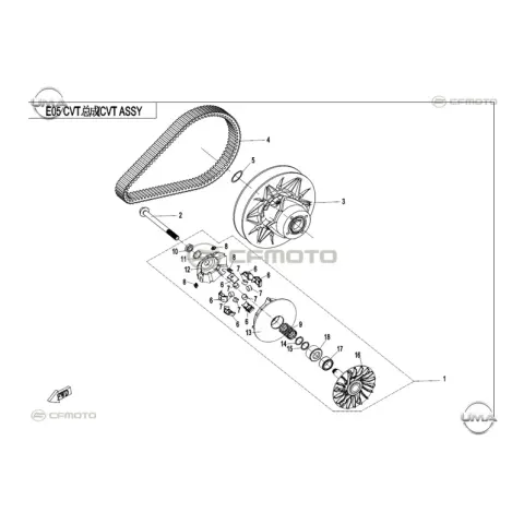 CFMoto Zforce 500 (T1B) Ön Varyatör (CV-Tech) – 3. fotoğraf