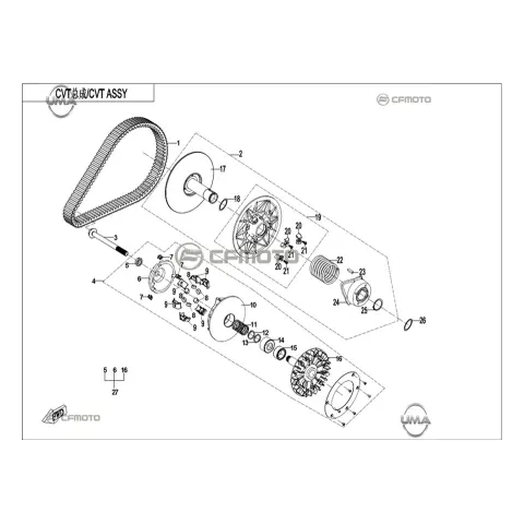 CFMoto Zforce 950 Sport-4 (CF1000STR-3L) (T1B) (2026) Arka Varyatör Koruyucu Kauçuk Civatası