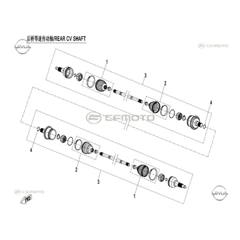 CFMoto Zforce 950 Sport 4 CF1000STR 3L Arka Aks Komple