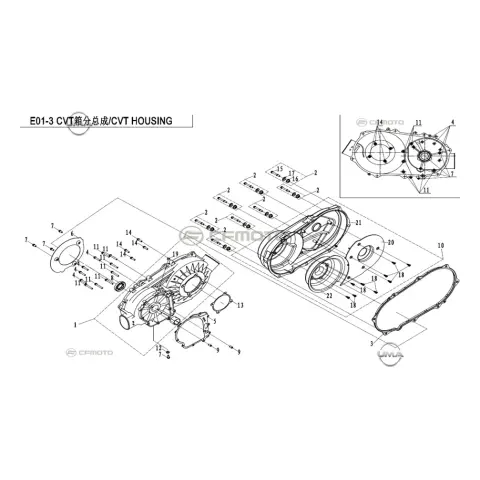CFMoto CF Goes Terrox 500L (CF500ATR-11L) (T3B) Ön Varyatör Koruma Plastiği Ön – 2. fotoğraf
