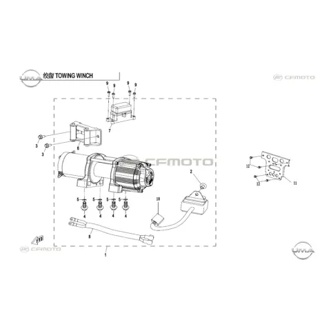 CFMoto CF1000ATR Overland (T3B) Vinc Bağlantı Braketi