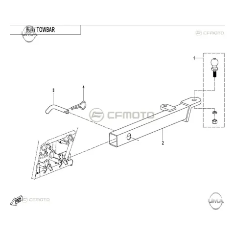 CFMoto CF1000ATR-2 (CF1000 Touring High) (T3B) Çeki Topuzu Braketi Pimi