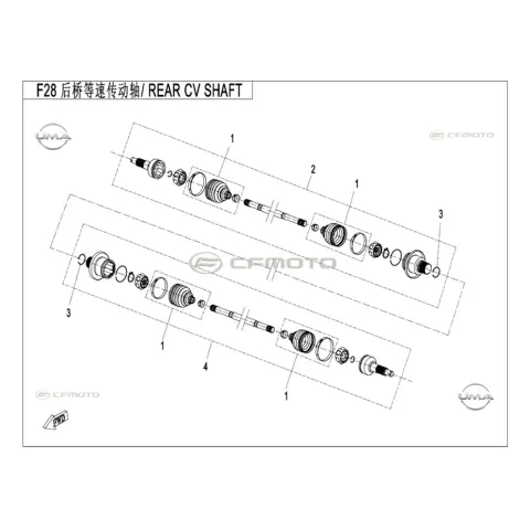 CFMoto CF400ATR 2L (T3B) Arka Aks Komple Sol – 3. fotoğraf