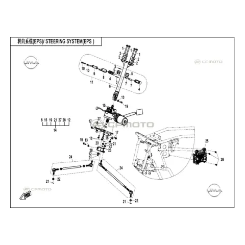 CFMoto CF400ATR-L (T3) Direksiyon Bağlantı Braketi – 2. fotoğraf
