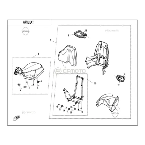 CFMoto CF600ATR-2L (T3B) Arka Sele Bağlantı Braketi