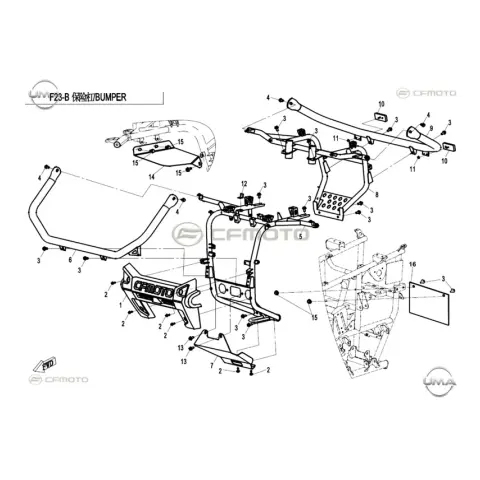 CFMoto CF800ATR-2 (T3B) Arka Tampon Bağlantı Braketi – 3. fotoğraf