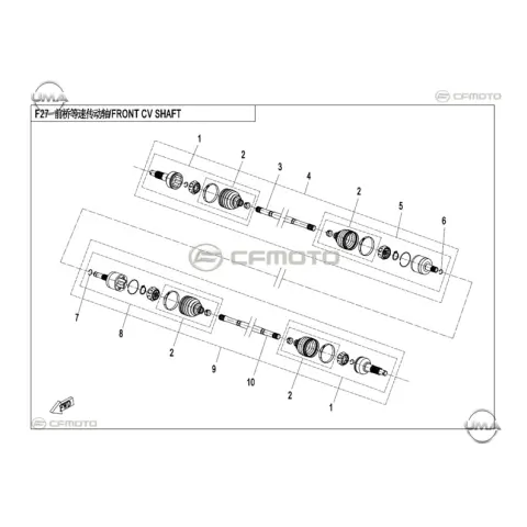 CFMoto CF800ATR-2 (T3B) Ön Aks Komple Sağ – 1. fotoğraf