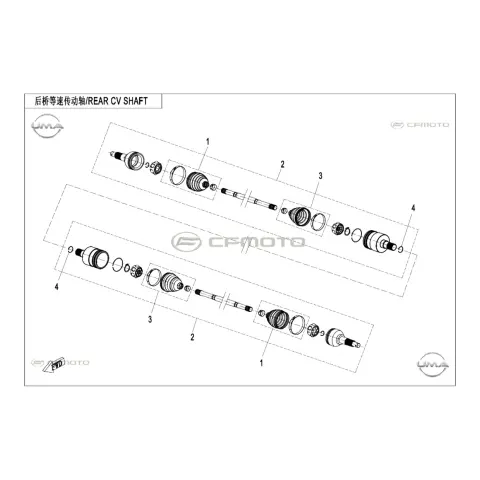 CFMoto CF800ATR-5 (CF850 Touring High) (T3B) Arka Aks Komple – 3. fotoğraf