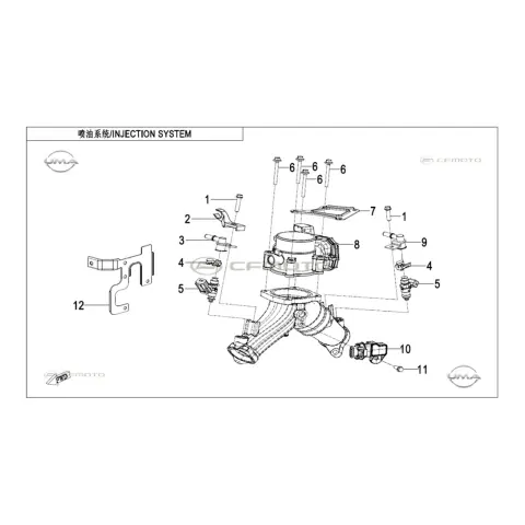 CFMoto Cforce 1000 Low (CF1000ATR-2) (T3B) Enjektör Boru Braketi Sağ – 3. fotoğraf