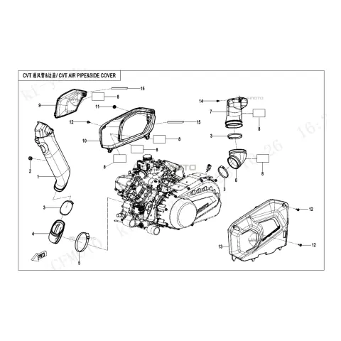 CFMoto Cforce 1000 Low (CF1000ATR-2) (T3B) Krank Kutusu Sağ Dekor Kapak