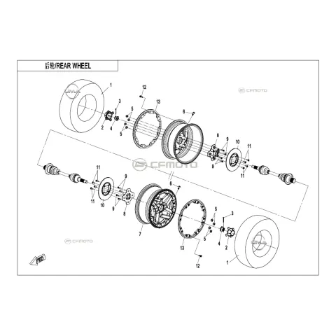 CFMoto Cforce 1000 Low (CF1000ATR-2) (T3B) Arka Fren Diski
