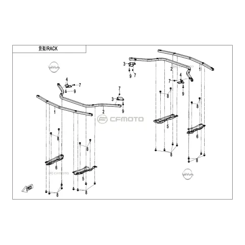 CFMoto Cforce 1000 Low (CF1000ATR-2) (T3B) Port Bagaj Destek Profili Arka