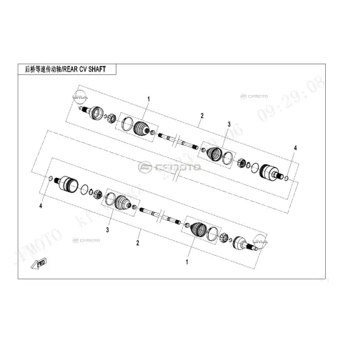CFMoto Cforce 1000 Low (CF1000ATR-2) (T3B) Arka Aks Komple