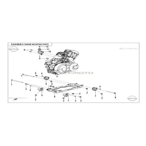 CFMoto Cforce C4 Long (CF400ATR-7L C4) (T3B) Motor Destek Takozu (55HA) – 3. fotoğraf