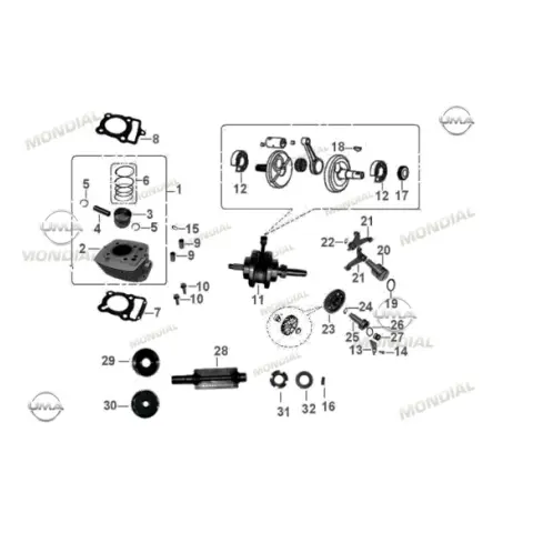 Mondial X-Treme Maxx 200 İ E5 Silindir Üst Conta
