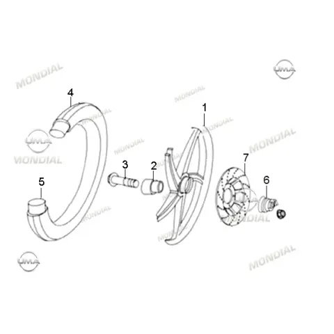 Mondial 100 SFS Teker Montaj Aksamı/On