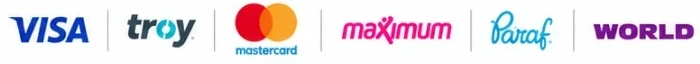 Visa, Troy, Mastercard, Maximum, Paraf ve World
